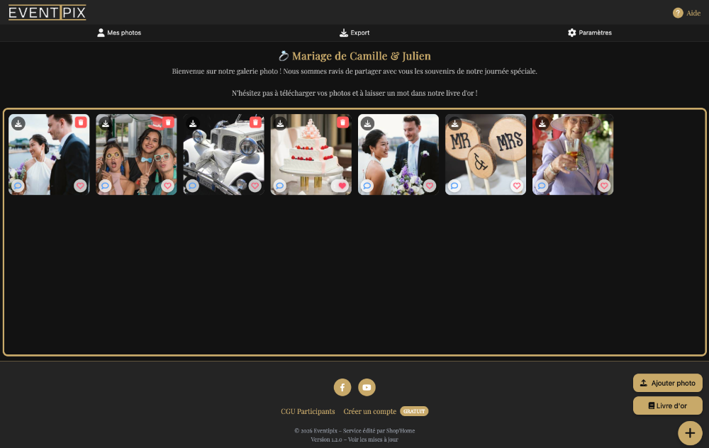 Thème galerie photo Elegant Eventipix