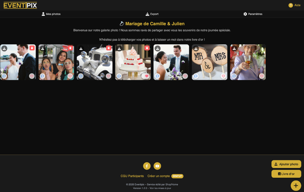 Thème galerie photo Luxury Eventipix